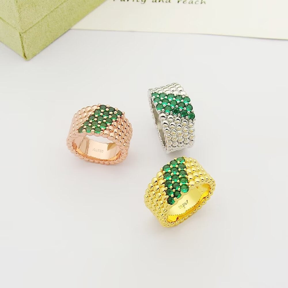 [MIRA]  PERLEE DIAMOND RING ,5-ROW DIAMOND-SET DESIGN