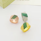 [MIRA]  PERLEE DIAMOND RING ,5-ROW DIAMOND-SET DESIGN