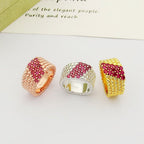 [MIRA]  PERLEE DIAMOND RING ,5-ROW DIAMOND-SET DESIGN