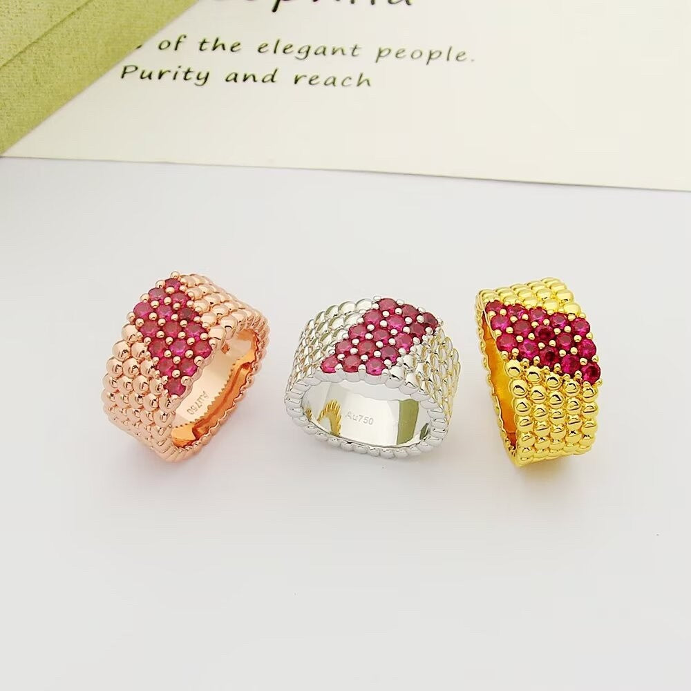 [MIRA]  PERLEE DIAMOND RING ,5-ROW DIAMOND-SET DESIGN