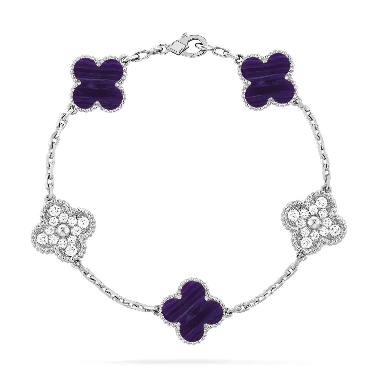 [MIRA]New CLOVER 5 MOTIF PURPLE STRIPES BRACELET COLLECTION