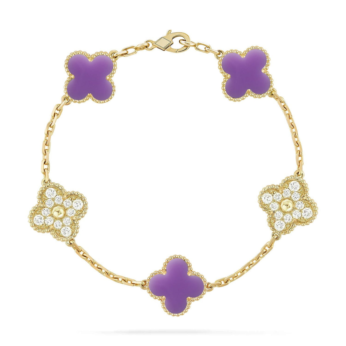[MIRA]New CLOVER 5 MOTIF LIGHT PURPLE BRACELET COLLECTION