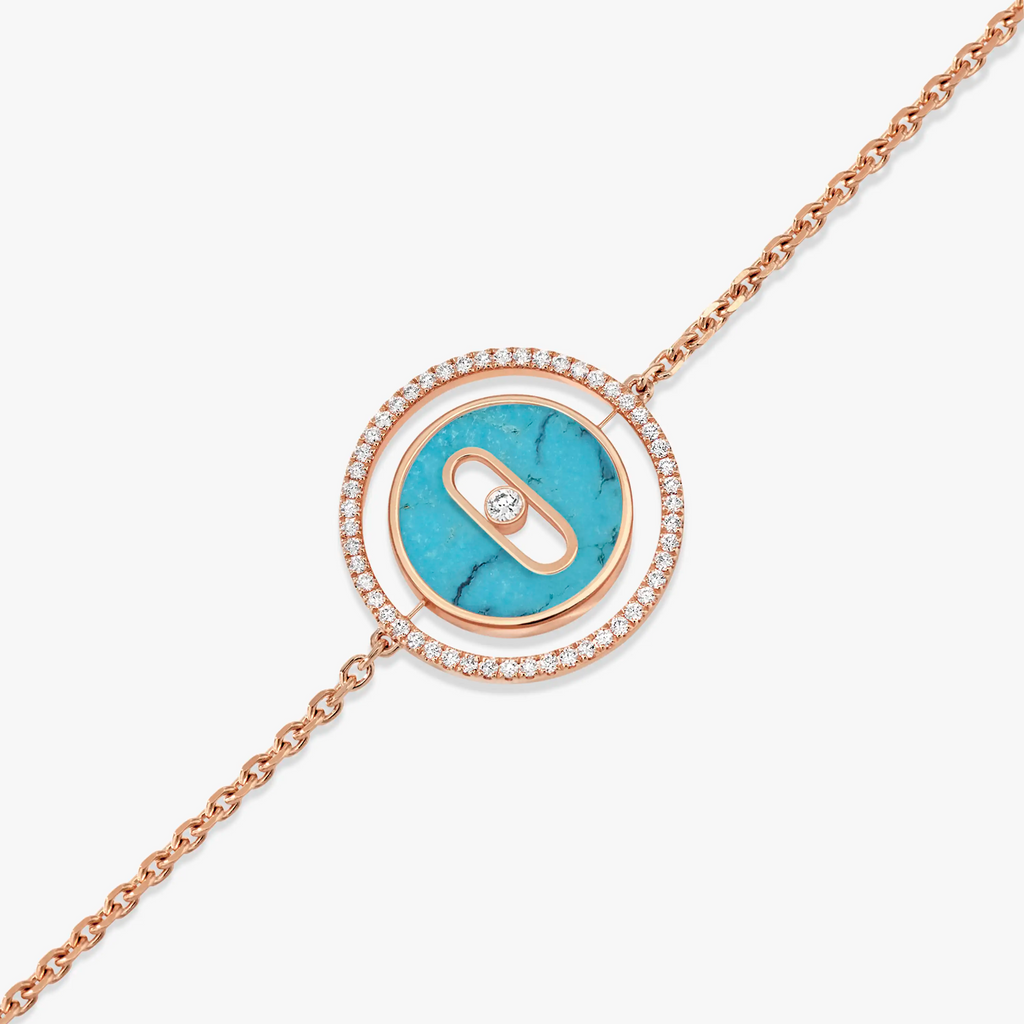 [MIRA]  MOVE TURQUOISE PINK GOLD DIAMOND BRACELET