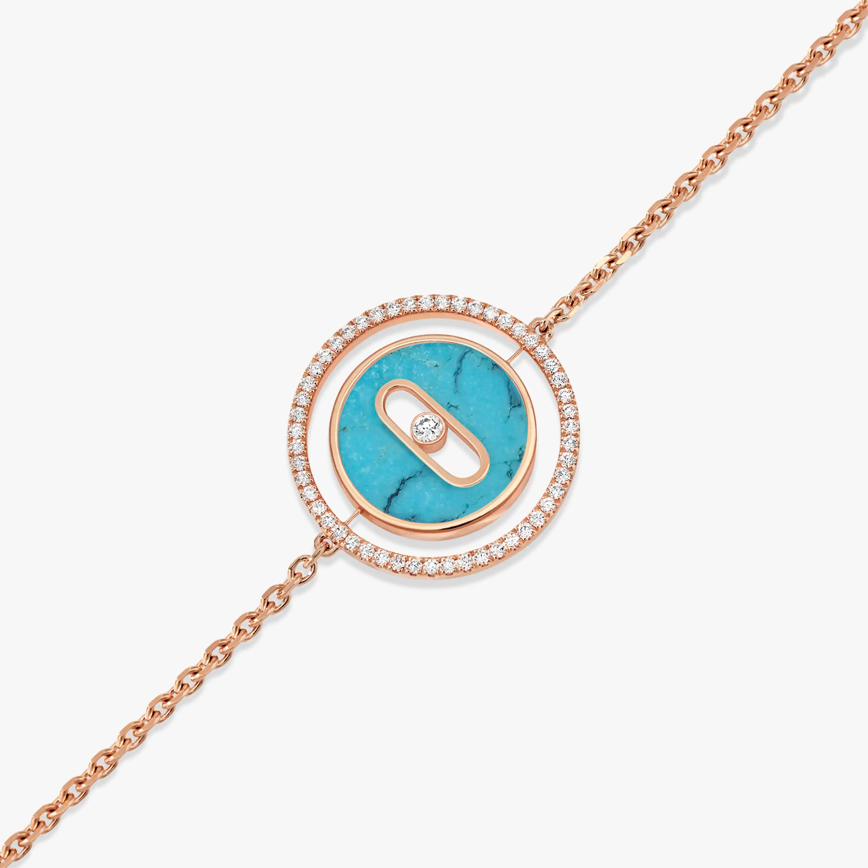 [MIRA]  MOVE TURQUOISE PINK GOLD DIAMOND BRACELET