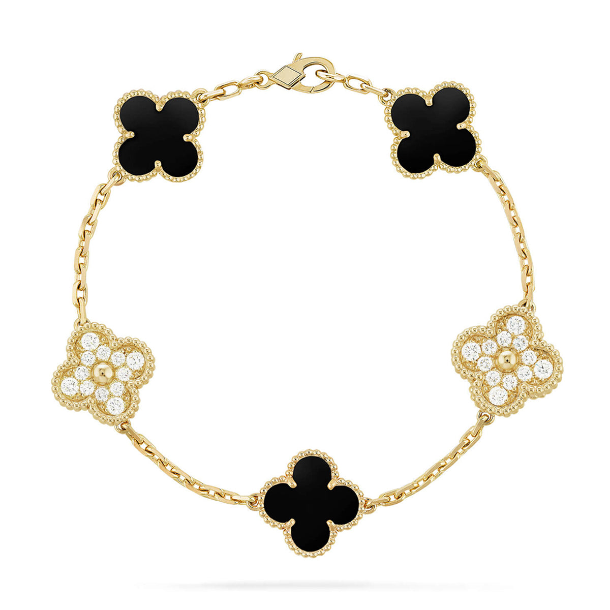 [MIRA]New CLOVER 5 MOTIF ONYXS BRACELET COLLECTION