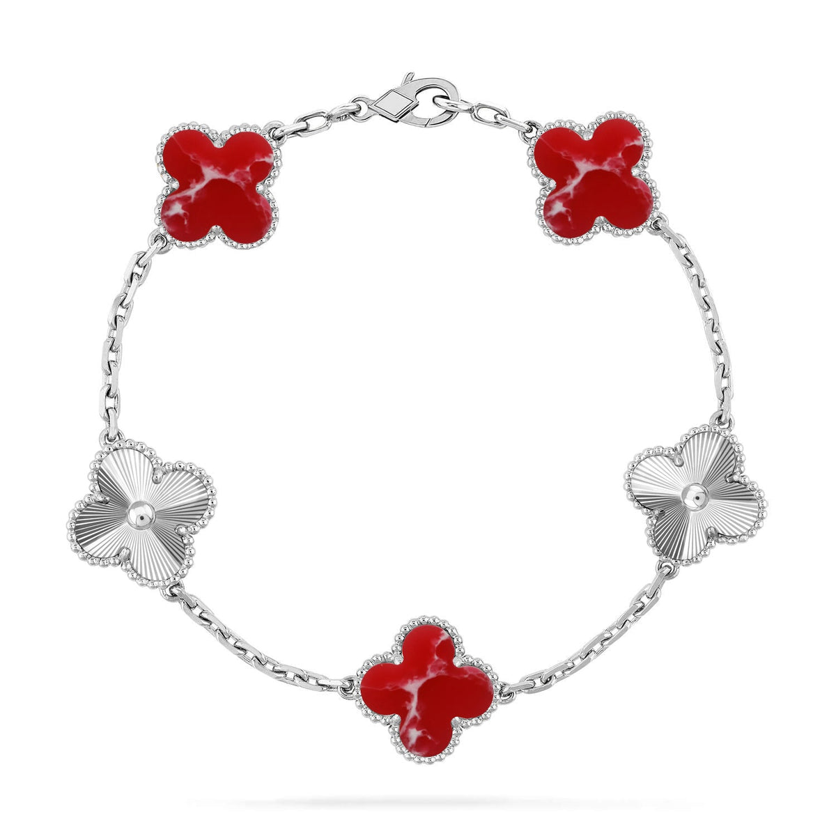 [MIRA]New CLOVER 5 MOTIF RED PATTERN BRACELET COLLECTION