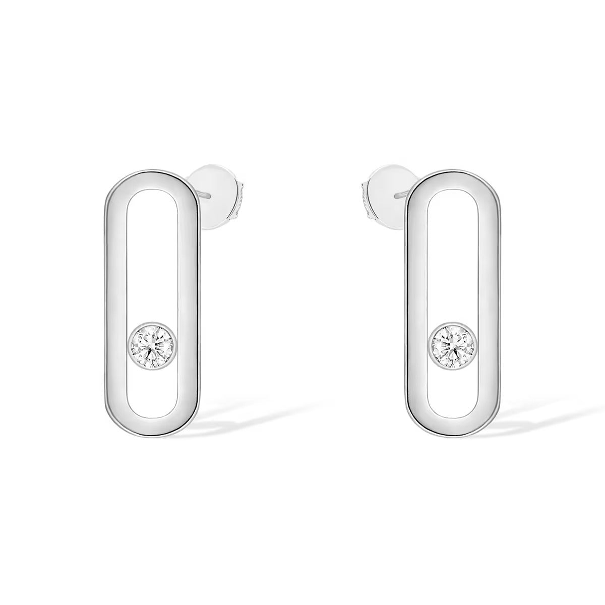 [MIRA] MOVE UNO SMALL 1 DIAMOND EARRINGS