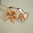 ??MIRA?¡¥TWIN BUTTERFLY DIAMOND MOP RING