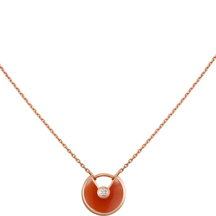 ??MIRA?¡¥AMULETTE GOLD CARNELIAN ONYX NECKLACE