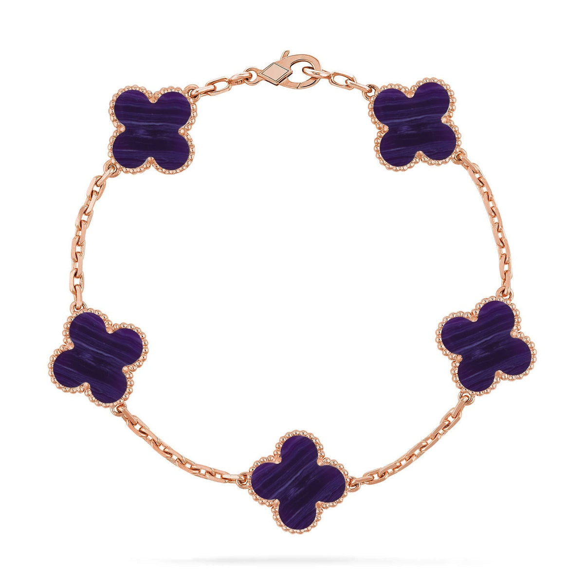 [MIRA]New CLOVER 5 MOTIF PURPLE STRIPES BRACELET COLLECTION