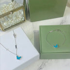??MIRA?¡¥BUTTERFLY TURQUOISE BUTTERFLY BRACELET SILVER