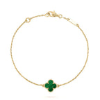 ??MIRA?¡¥CLOVER BRACELET MALACHITE 1 MOTIF