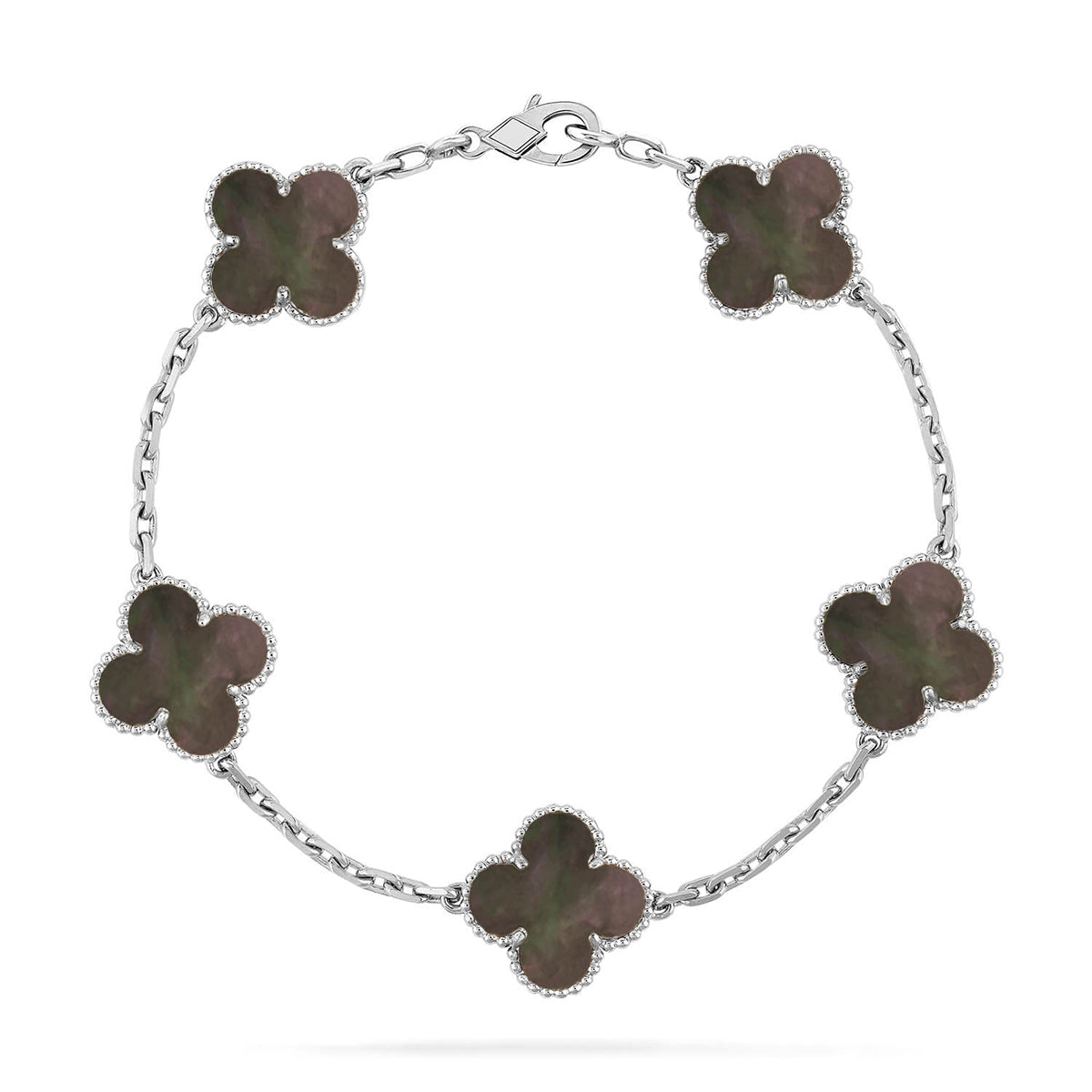 [MIRA]New CLOVER 5 MOTIF GRAY MOP BRACELET COLLECTION