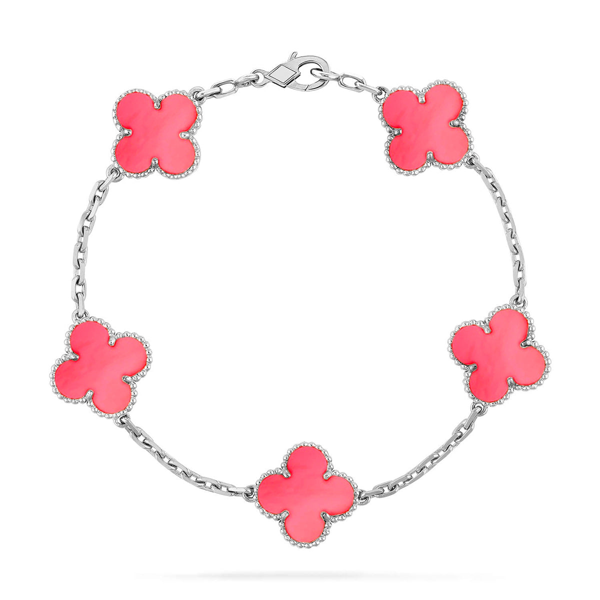 [MIRA]New  CLOVER 5 MOTIFS  PINK MOP BRACELET COLLECTION