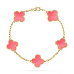 [MIRA]New  CLOVER 5 MOTIFS  PINK MOP BRACELET COLLECTION