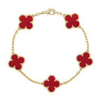 [MIRA]New  CLOVER 5 MOTIF RED CORNELIAN BRACELET COLLECTION