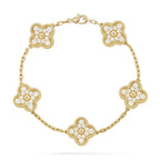 [MIRA] New  CLOVER 5 MOTIF FULL DIAMOND BRACELET COLLECTION