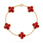 [MIRA]New CLOVER 5 MOTIF RED PATTERN BRACELET COLLECTION