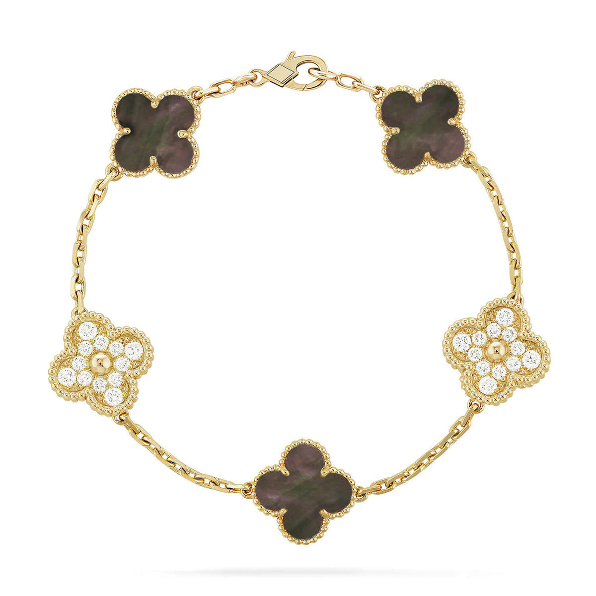 [MIRA]New CLOVER 5 MOTIF GRAY MOP BRACELET COLLECTION