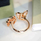 ??MIRA?¡¥TWIN BUTTERFLY DIAMOND MOP RING
