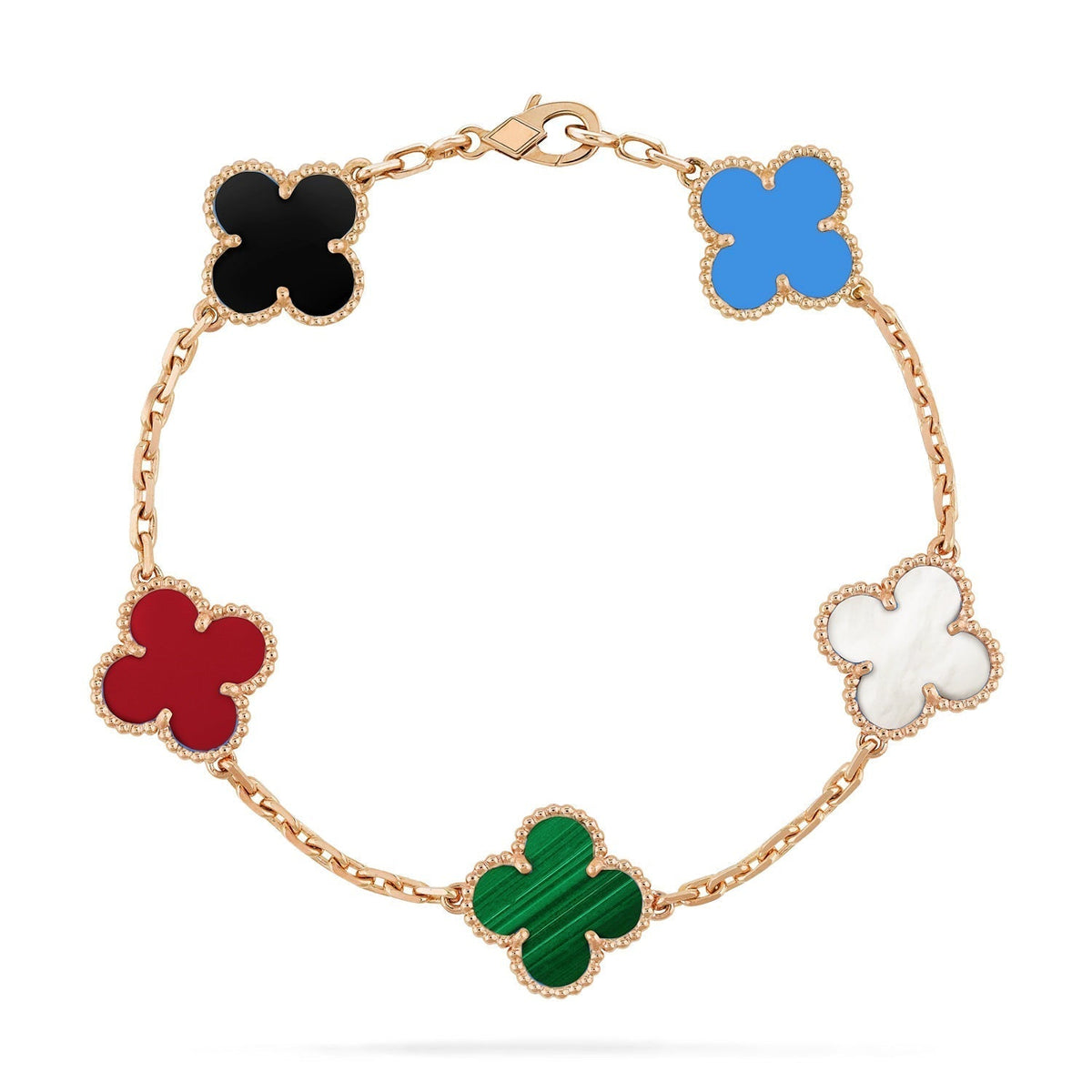 [MIRA]New CLOVER 5 MOTIFS MULTICOLOR BRACELET