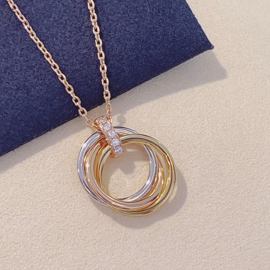 ??MIRA?¡¥TRINITY NECKLACE GOLD  DIAMONDS