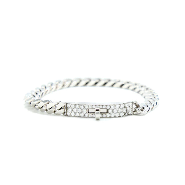 ??MIRA?¡¥KELLY CHAIN SILVER DIAMOND BRACELET