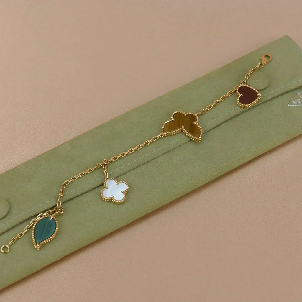 ??MIRA?¡¥LUCKY SPRING 5 MOTIF GOLD BRACELET