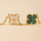 [MIRA]New  CLOVER 5 MOTIF MALACHITE BRACELET COLLECTION