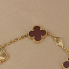 [MIRA]New  CLOVER 5 MOTIF RED CORNELIAN BRACELET COLLECTION