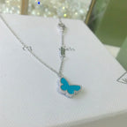 ??MIRA?¡¥BUTTERFLY TURQUOISE BUTTERFLY BRACELET SILVER