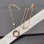 ??MIRA?¡¥LOVE NECKLACE 16MM 2 DIAMONDS