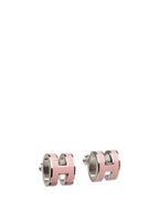 ??MIRA?¡¥MINI POP H SILVER EARRINGS PINK