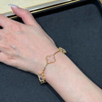 [MIRA]New CLOVER 5 MOTIF ROCK CRYSTAL BRACELET