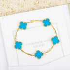 [MIRA]New  CLOVER 5 MOTIF TURQUOISE BRACELET COLLECTION