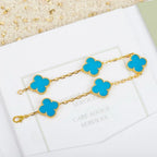 [MIRA]New  CLOVER 5 MOTIF TURQUOISE BRACELET COLLECTION