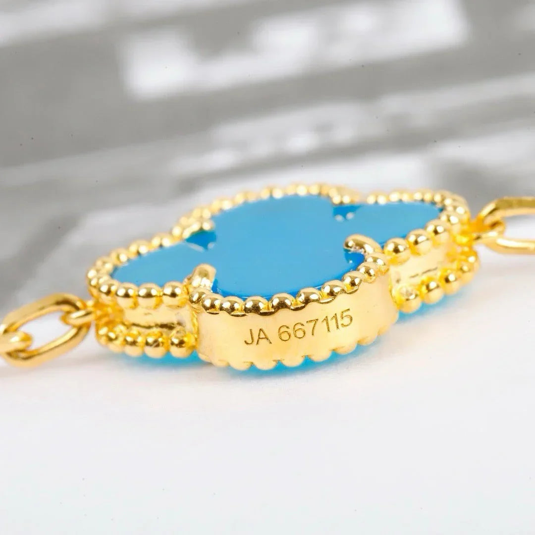 [MIRA]New  CLOVER 5 MOTIF TURQUOISE BRACELET COLLECTION