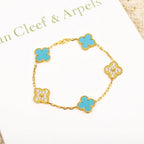 [MIRA]New  CLOVER 5 MOTIF TURQUOISE BRACELET COLLECTION