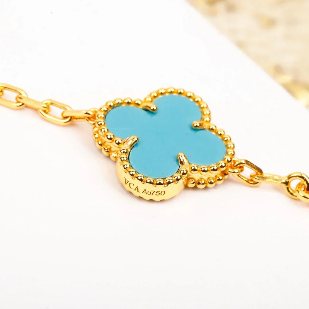 [MIRA]New  CLOVER 5 MOTIF TURQUOISE BRACELET COLLECTION