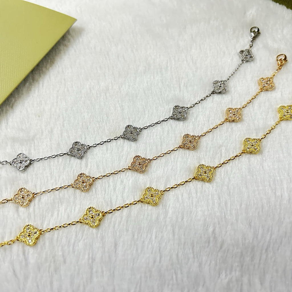 [MIRA]New CLOVER 6 MOTIF DIAMOND BRACELET