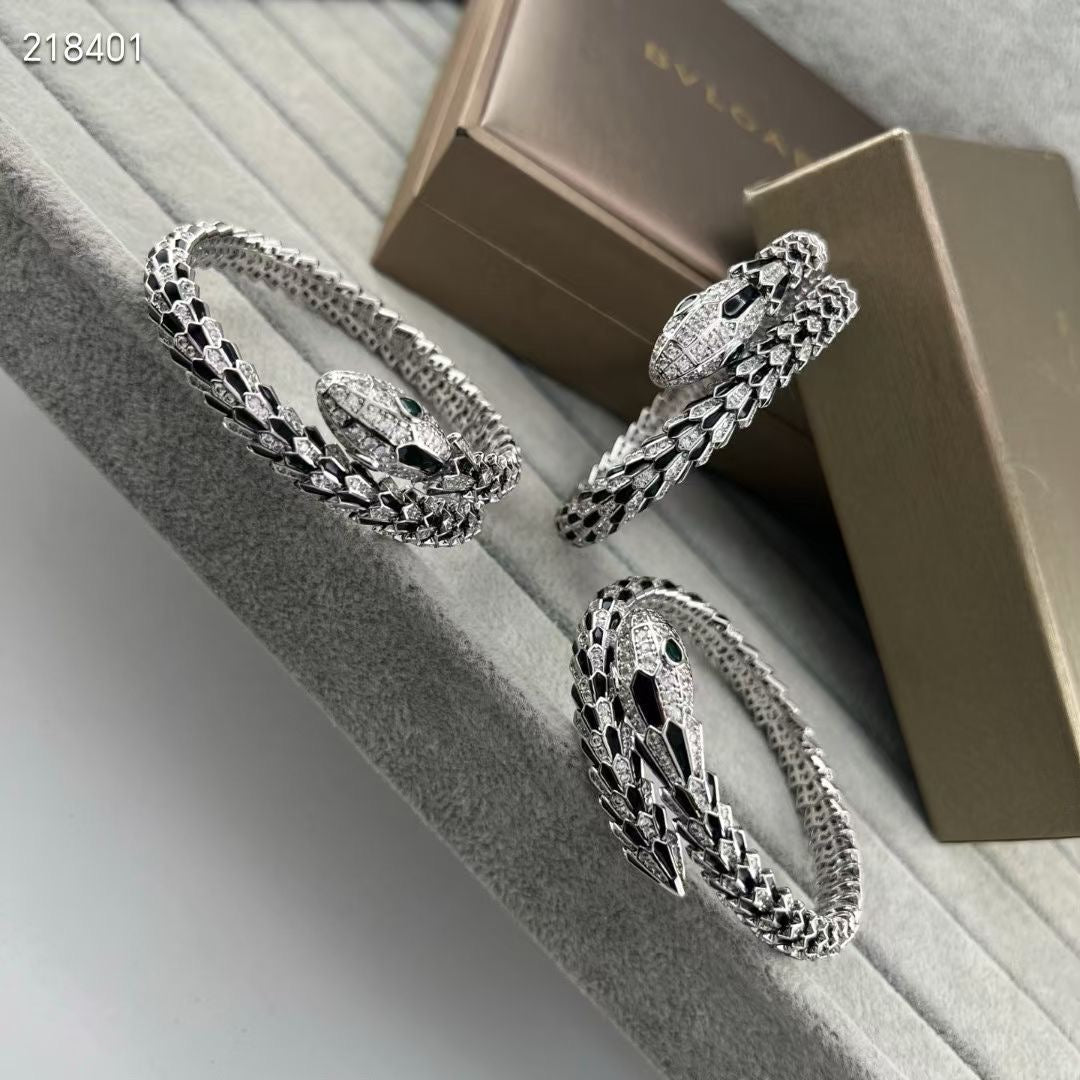 [MIRA] EW OBSIDIAN & DIAMOND SERPENT BRACELET