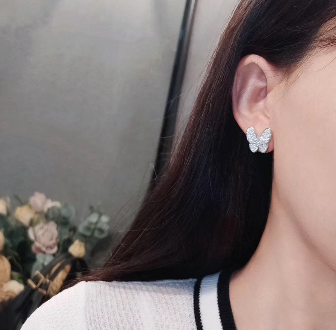 ??MIRA?¡¥BUTTERFLY ALL DIAMOND EARRINGS