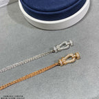 ??MIRA?¡¥FORCE SMALL HORSESHOE  DIAMOND CHAIN ROPE BRACELET