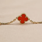 [MIRA]New  CLOVER 5 MOTIF RED CORNELIAN BRACELET COLLECTION