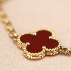 [MIRA]New  CLOVER 5 MOTIF RED CORNELIAN BRACELET COLLECTION
