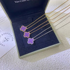 ??MIRA?¡¥CLOVER 15MM  PURPLE VIOLET NECKLACE