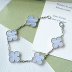 [MIRA]New  CLOVER 5 MOTIF PURPLE CHALCEDONY BRACELET COLLECTION