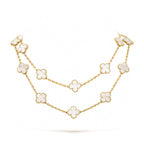 ??MIRA?¡¥CLOVER 20 MOTIFS WHITE MOP NECKLACE
