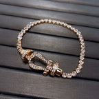 ??MIRA?¡¥FORCE  HORSESHOE  DIAMOND TENNIS BRACELET