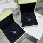 ??MIRA?¡¥CLOVER 15MM DIAMOND AND BLUE AGATE NECKLACE